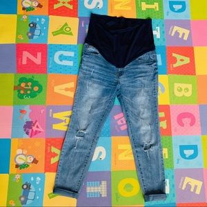 PinkBlush distressed maternity jeans